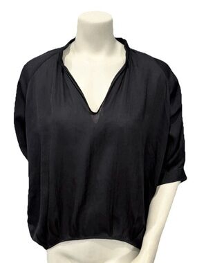 BCBGeneration Black Blouse XS Dolman Sleeve Flowy V-Neck Top